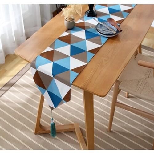 American style table flag TV cabinet dust cloth geometric household dining table runner for home decoration party wedding decor