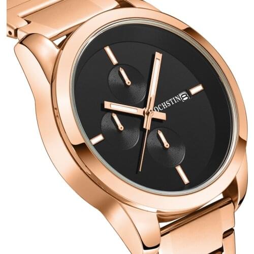 Men Watch Quartz OCHSTIN Chronograph Stainless Steel Male Watches Luminous Luxury Fashion Date Dial Wristwatch Gift For Mens