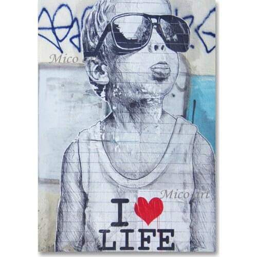 Home Bedroom Decorative Item Children Canvas Picture Art 100% Hand-painted Kid Portrait Oil Painting Picture Art No Frame Canvas