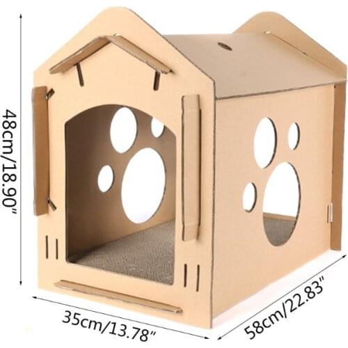 Corrugated Paper Carton Box Cat Tickler Scratch Board Scratcher Cardboard Bed House Kitten Nest Pet Toys