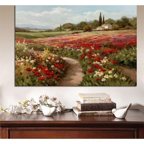 Claude Monet Poplars Poppy Fields Landscape Impressionist Canvas Painting Posters and Prints Wall Art Picture for Living Room