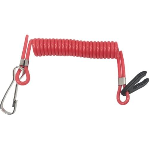 Boat OutBoard Emergency Stop Kill Switch & Coiled Lanyard for Tohatsu Universal (Red)