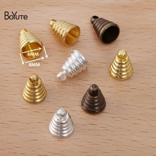 BoYuTe (100 Pieces/Lot) 8*9MM Metal Brass Stamping Screw Thread Connector Clasp Handmade Diy Jewelry Making Materials