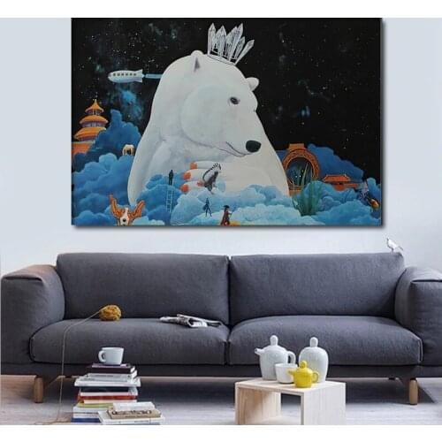 Cute Cartoon Animal Bear Unicorn Nordic Canvas Painting Poster Prints Wall Art Picture for Living Room Kids Home Decor Cuadros