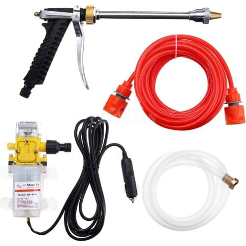 40Pcs/Lot 12V 100W 160PSI High Pressure Car Washer Cleaner Water Wash Pump Sprayer Kit,Car Washer Gun (Color: White)