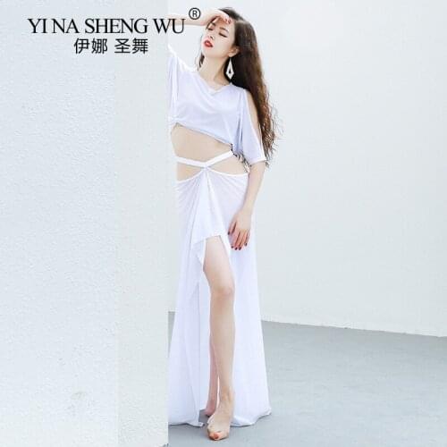 Belly Dance Wear Autumn Net Yarn Practice Clothes Top Skirt Set Beginners Oriental Dancing Group Competition Training Outfits