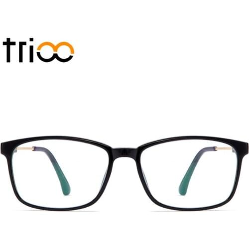 TRIOO Anti Blue Eyewear Frames Clear Lens Computer Eyeglasses Square Black Women Glasses High Quality TR90 Spectacle Frame