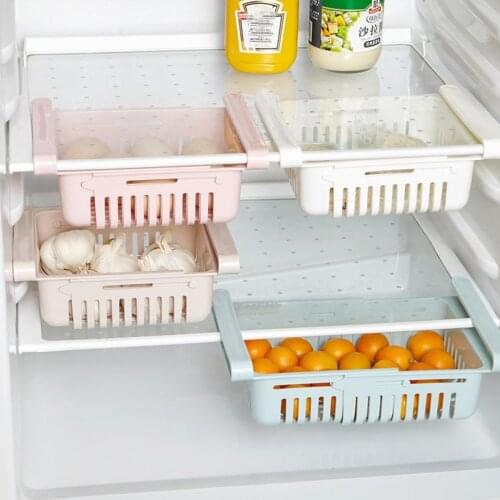 1/2/4 pcs storage organizer Fridge Freezer Organizer Refrigerator Storage Rack Shelf Drawer storage organizer for kitchen