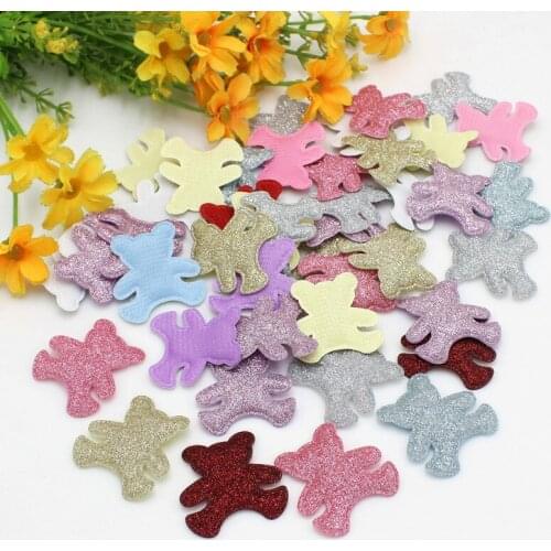 50pcs Glitter Patches Crown Heart Star Accessory For DIY Apparel Stick-On Materials Handicraft gift packaging supplies