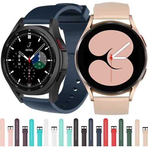 For Samsung galaxy watch 4 40mm 44mm Classic 42mm 46mm Strap Silicone Wristband Bracelet Watchbands Active 2 20mm Watch Band
