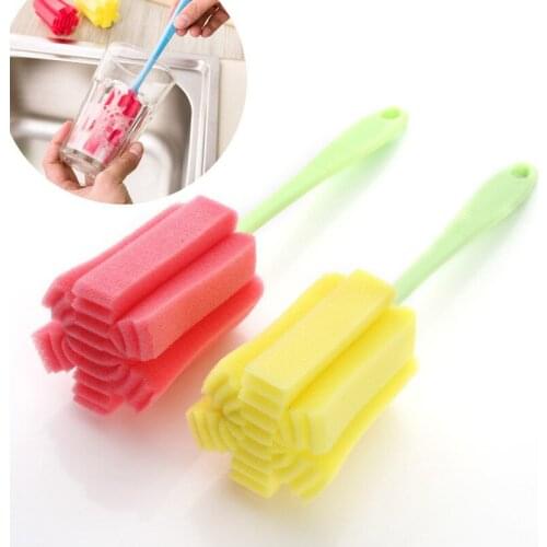 Long Handle Strong Decontamination Cup Scrub Sponge Brush Cleaning Brush Baby Bottle Brush long handle Cup Cleam