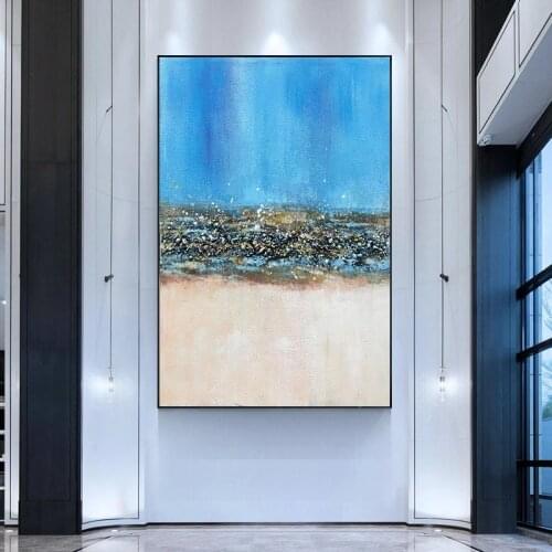 Blue Abstract Canvas Oil Painting hand painted Modern Art oil paintings Wall Pictures For Home Living Room Bedroom Decoration
