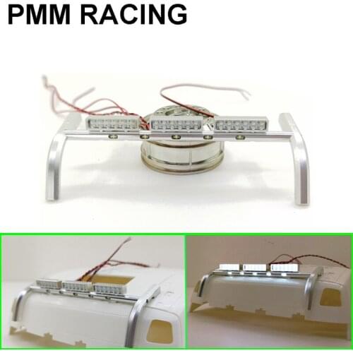 LED Metal Aluminum Alloy Square Dome Light Spotlight for 1/14 Tamiya RC Truck Car 56360 Volvo Scania Refit Lamp Upgrade Parts