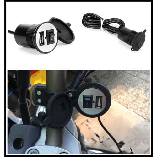 Universal motorcycle USB mobile phone charger switch waterproof for Kawasaki ZZR600 Z900 Z650 VERSYS 1000 VULCAN S 650cc Z750