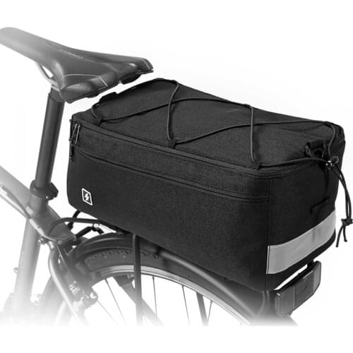 Roswheel Bike Bicycle Thermal Insulated Trunk Bag Cooler Lunch Bag Pannier Pack With Shoulder Strap 8L black