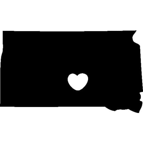 18x20cm I Love South Dakota Car Decal Vinyl Stickers Rear windshield Car Bumper Window Stickers TA003