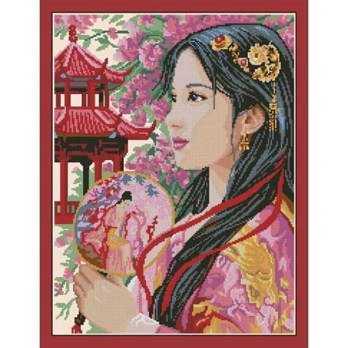 Top Quality Beautiful Counted Cross Stitch Kit Princess of Asia Chinese Japanese Lady Girl Woman luca-s luca