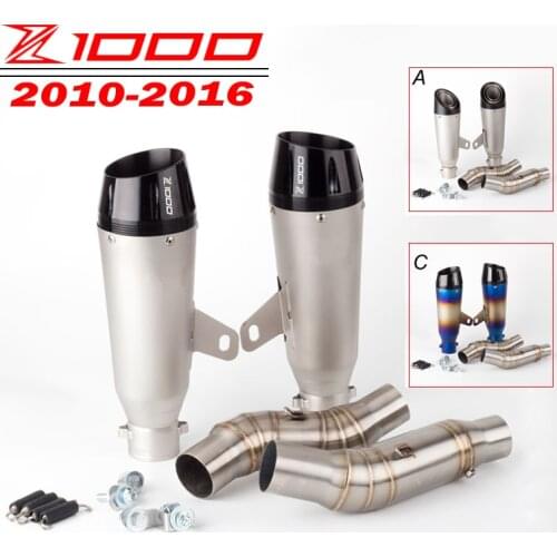 Z1000 2010-2016 Slip-on Exhaust Middle Link Pipe Right Left Muffler DB killer Escape Moto for Kawasaki Z1000 Z1000r Z1000SX