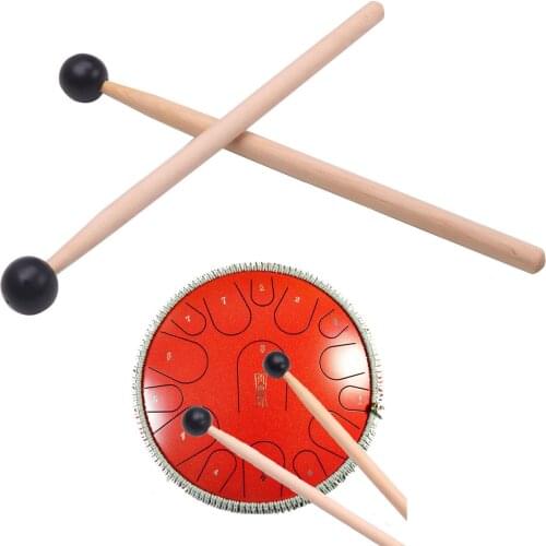 1 Pair Tongue Steel Drum Xylophone Mallets Tuning Fork Wooden Rod Mallet for Percussion Instrument