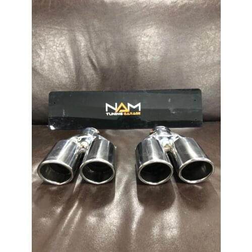 1pair 70mm Universal Double Exhaust Tip Exhaust System End Pipe Stainless Steel Car Exhaust Pipe Double Tip