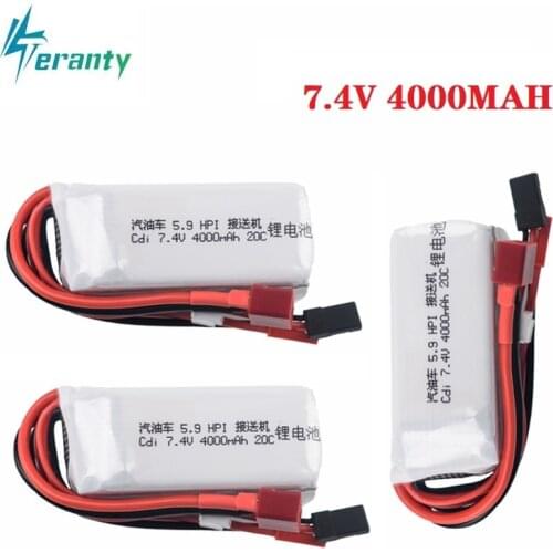7.4v 4000mah lipo battery for HPI XL OCTANE gasoline 5.9 1/8 for 7.4V 20C Cdi receiver lithium battery
