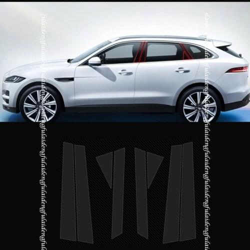8pcs For Jaguar F-PACE 2016-2020 PVC Car Door B,C Pillar Mirror Plate Molding Film trim Car Styling Accessories