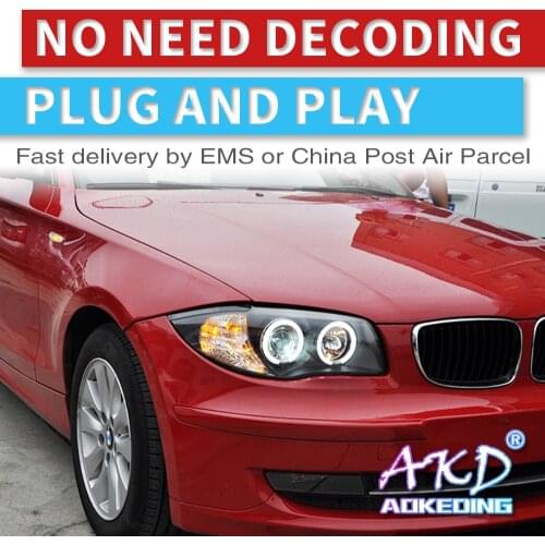 AKD Car Headlights For bmw the 1 series E87 120i 130i 2004-2011 Headlight Headlamp Bi Xenon Lens HID High Low beam light