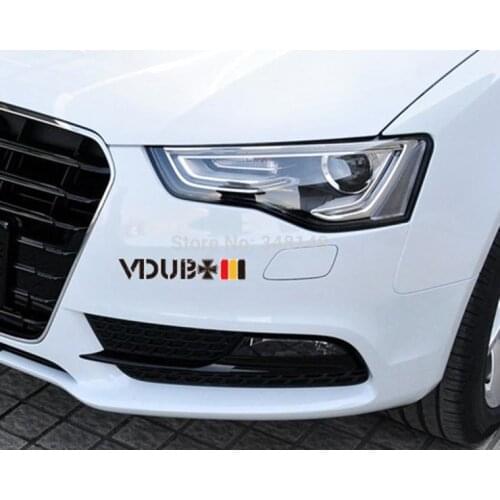 Aliauto Car Decoration VDUB Cross Germany Flag Reflective Car Stickers And Decals For Audi Volkswagen GolfGTI Sagitar Scirocco