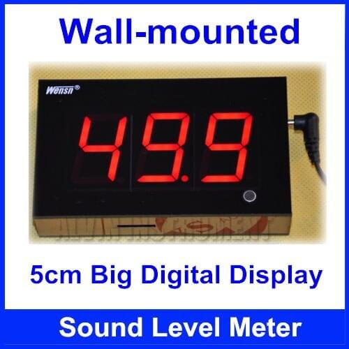 Free Shipping Wall-mounted Digital Sound Level Meter Decibel Logger Tester Wall mounted 5cm three digital display