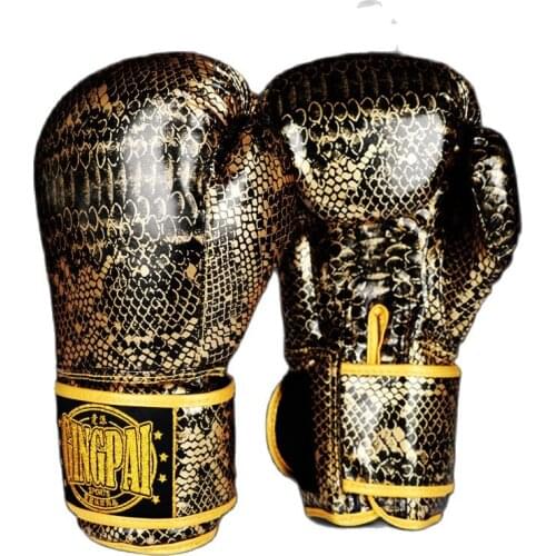 GINGPAI Kids Women Men Boxing Gloves PU Leather MMA Boxing Muay Thai Training Punching Bag Gloves Gold Silver 8oz 10oz 12oz