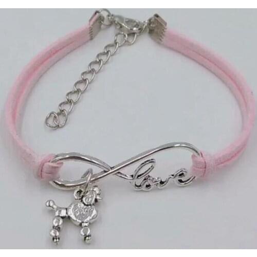 Infinity Love lucky 8 Bracelet Pug French Bulldog Pendant Women/ Men Girl Boy Unisex Simple Bracelets/Bangles Jewelry 14 Colors