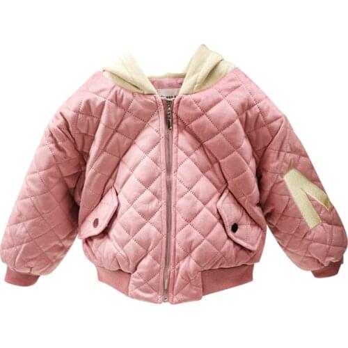 2 3 4 5 6 Years Toddler Girls Coats Thickened Hooded Zipper Jackets for Girl Kids Clothing 2019 Winter Baby Children Jacket New