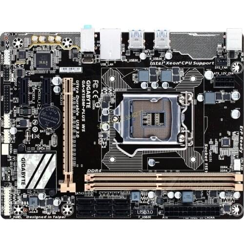 For Gigabyte GA-X150M-PLUS WS Motherboard Original X150M-PLUS WS C232 Socket LGA1151 DDR4 Support G3900 I3 6100 E3-1200 v5 Used