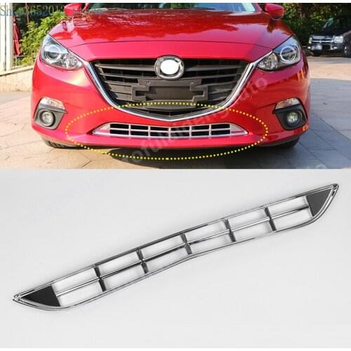 For Mazda 3 Axela 2014-2016 ABS Chrome Front Center Under Grille Cover Trim Racing Grills Auto accessories