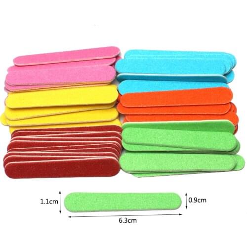 100pcs Double-sided Wooden Nail Files Disposable Mini Nail File Portable Pedicure Buffer 180 /240 grit Mix Color Manicure Tools