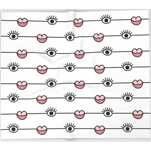 Eye Eyelashes Blanket Mandala Design Funky Eyes Pattern Black Fleece Blankets and Throw Blanket for Sofa Fleece Blanket 150X200