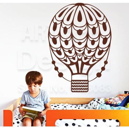 Good quality art new design home decoration hot air balloon vinyl wall sticker removable creative aircraft PVC decals in rooms