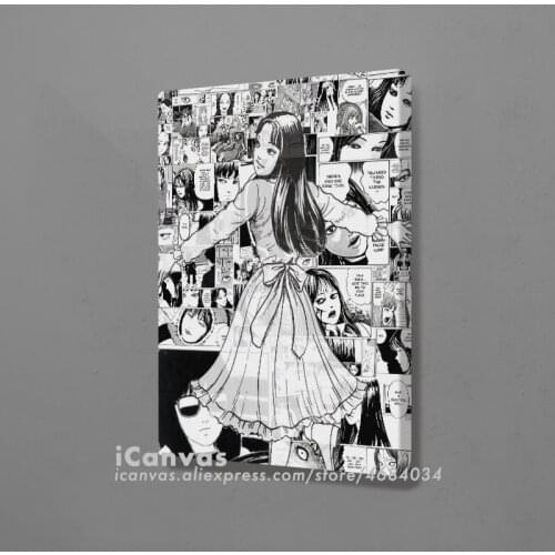 Junji Ito Tomie Manga Collage Decoration Prints Home Decor Canvas Dorm Living Room Bedroom Painting Wall Art Poster