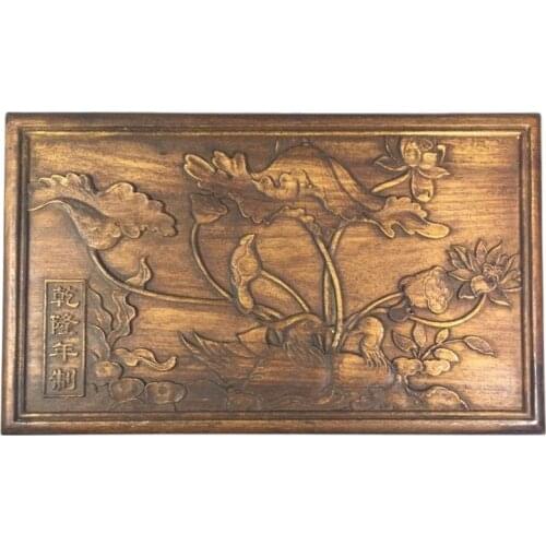 China old Beijing old goods Wood carving Old wooden Seiko machine treasure chest Storage Box