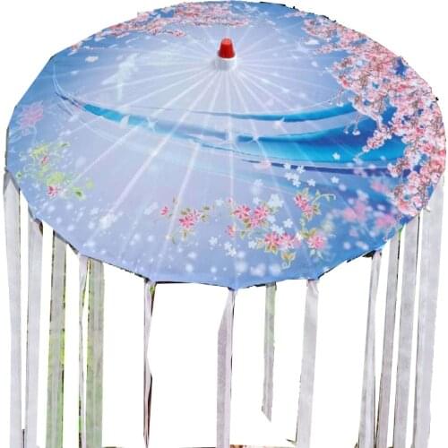 Umbrella Ribbon Tassels Umbrella Cheongsam Hanfu Umbrella Classical Silk Dance Umbrella lady parasol chinese Tang ombrello