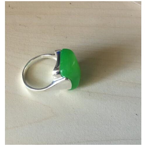 Free shipping fashion jewelry 13X16mm Natural Green 925 Silver Ring Size 7/8/9/10 valentise gift