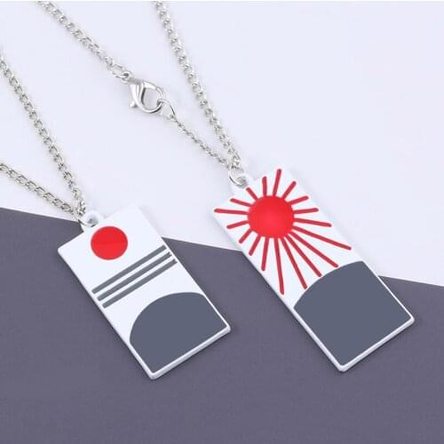 Demon Slayer Kimetsu No Yaiba Anime Tanjirou Nezuko Metal Necklace Pendant Costume Cosplay Prop Accessories Gift Collection