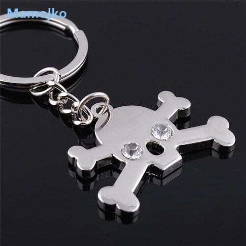 Mamojko Simple Skull Head Keychain Fashion HandBag Pendant Rhinestone Key Holder Charm Cute Car Key Ring For Women Men Gifts
