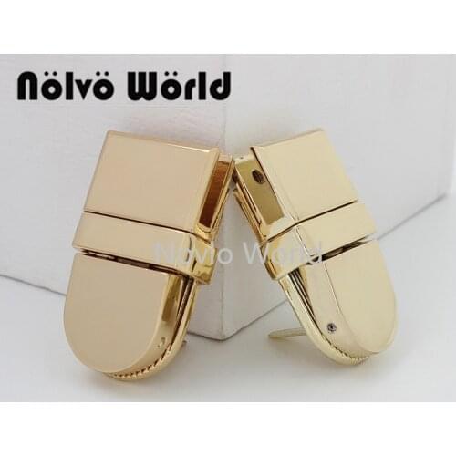 Nolvo World 2-10 pieces 42*24mm 4 colors Push lock high quality decorative press lock Brush antique brass for bag