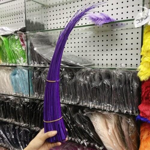 Wholesale Beautiful Gorgeous 10 pcs Purple Ostrich feathers spine 16-20inch/40-50cm diy holiday party supplies