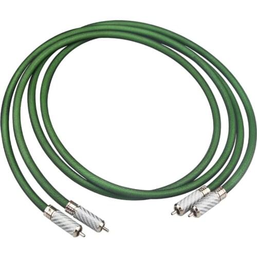 Pair Audiophile 7N OCC Silver Plated RCA Cable Double Layer Shielded Amplifier CD Player Audio Cables