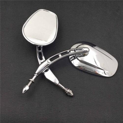 Aftermarket free shipping Big Side Mirrors with Hollow-out Stem For 1982-later Harley Dyna Super Glide T Sport FXDXT chromed