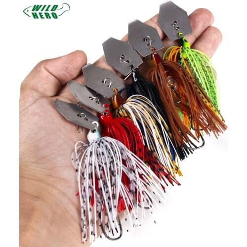 Wildhero 1pcs 11g Chatterbait Blade Bait with Rubber Skirt buzzbait Fishing Lures Tackle saltwater lures jigging lure