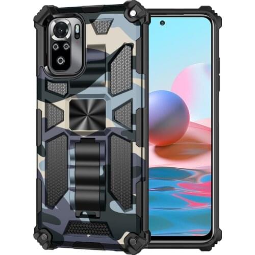 Camouflage Armor Phone Case for Xiaomi Redmi Note 10 Pro 10S Max POCOPHONE POCO X3 PRO NFC TPU Holder Shockproof Protector Cover