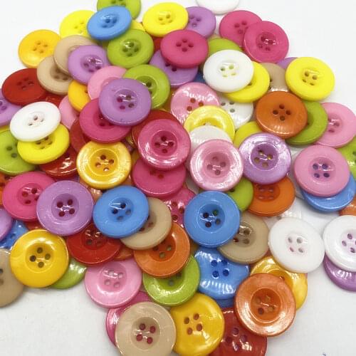 New 10--20mm Four Eyes Wide Edge Resin Button Shirt Button Children Hand Painted Color DIY Flower Material Wide Edge # 20
